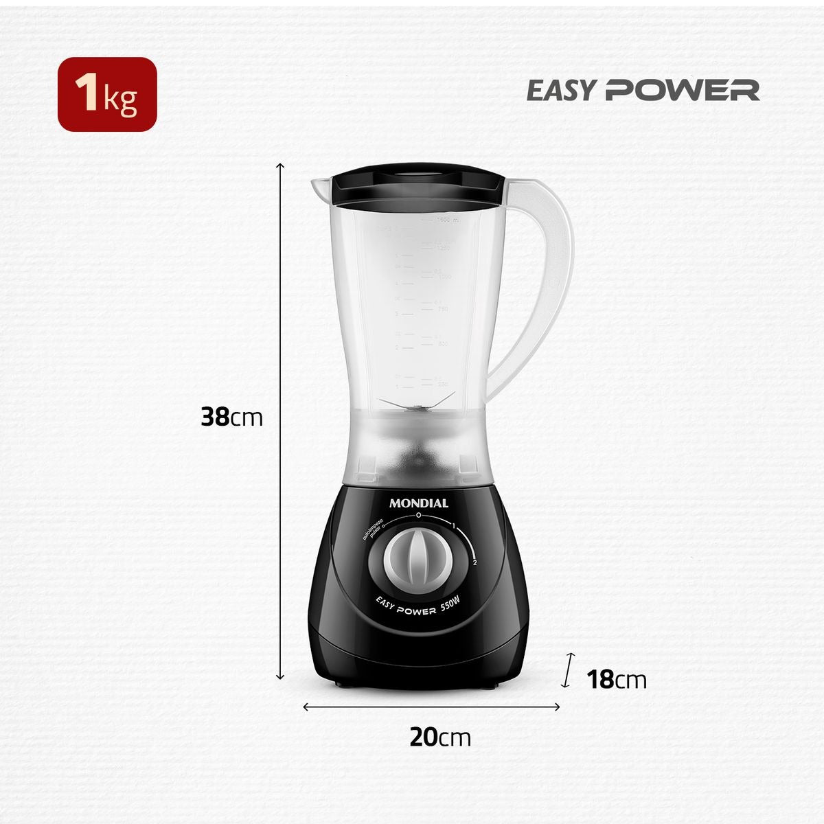 Liquidificador Mondial L550 Easy Power 1,5 Litros 2 Velocidades 110v