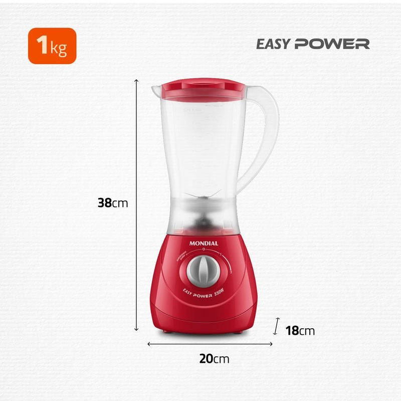 Liquidificador Mondial Easy Power L550 1,5 Litros 2 Velocidades 110V