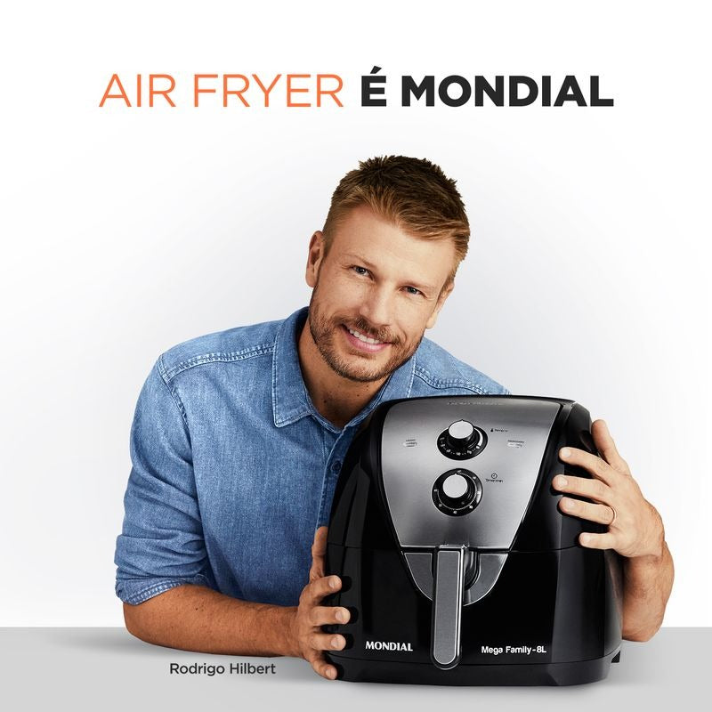 Fritadeira Eletrica Air Fryer Mondial Afn 80 Bi 8l Sem Oleo 110v