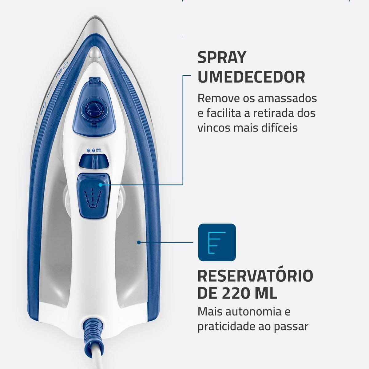 Ferro De Passar Roupas A Vapor Mondial Base Cerâmica 1200w