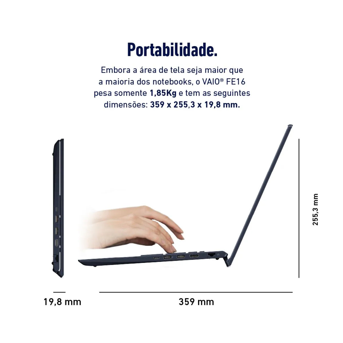 Notebook Vaio Fe16 Ryzen 7 16gb 516 SSD 16 Linux