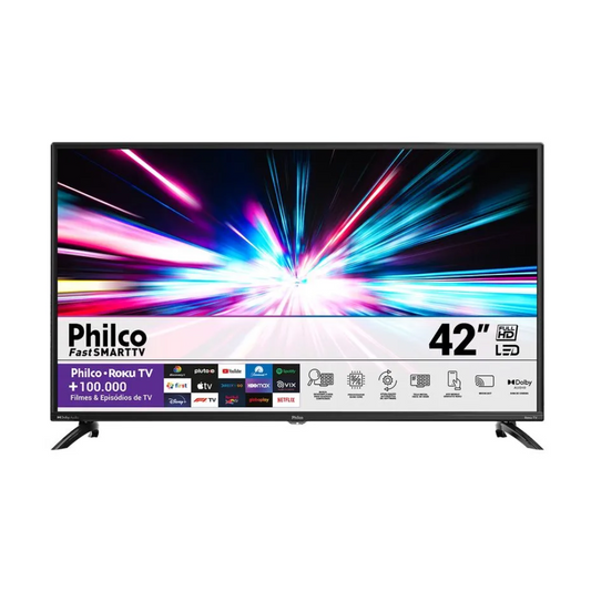 Smart TV 42" Philco LCD LED Roku TV Conversor Digital