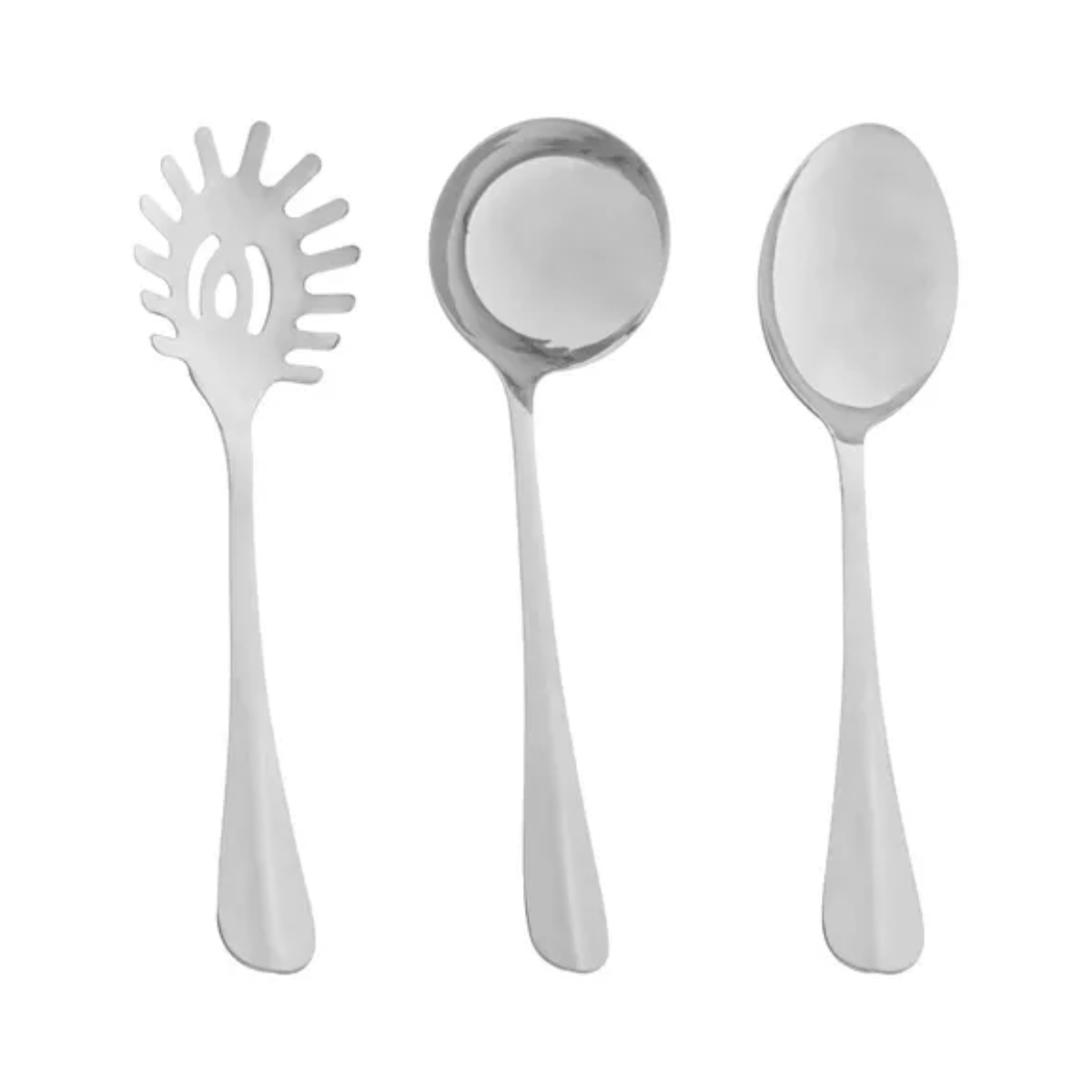 Conjunto De 3 Utensilios Para Servir Positano Lyor Aço Inox