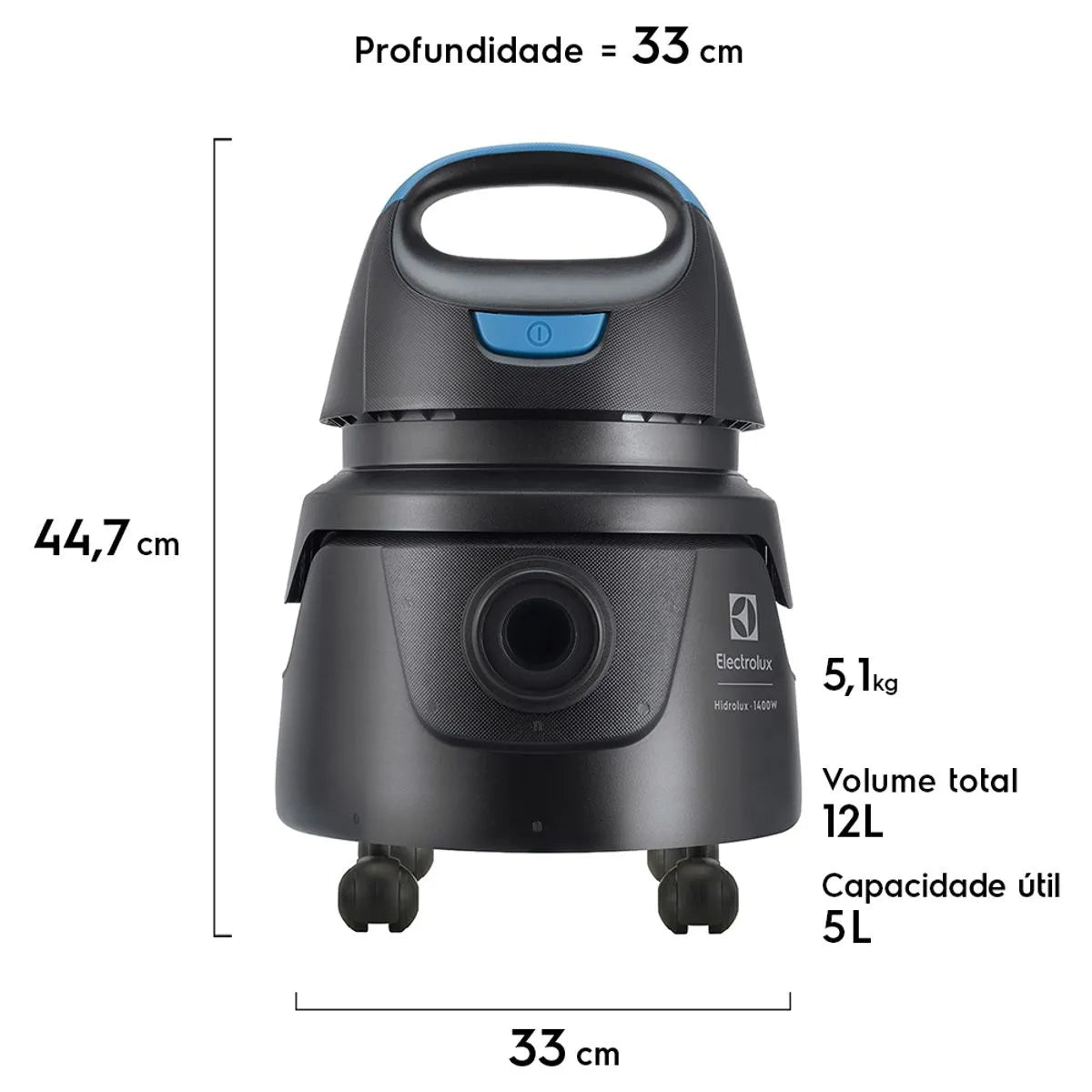 Aspirador de Po e Agua Electrolux Hidrolux AWD01 1400W 5L