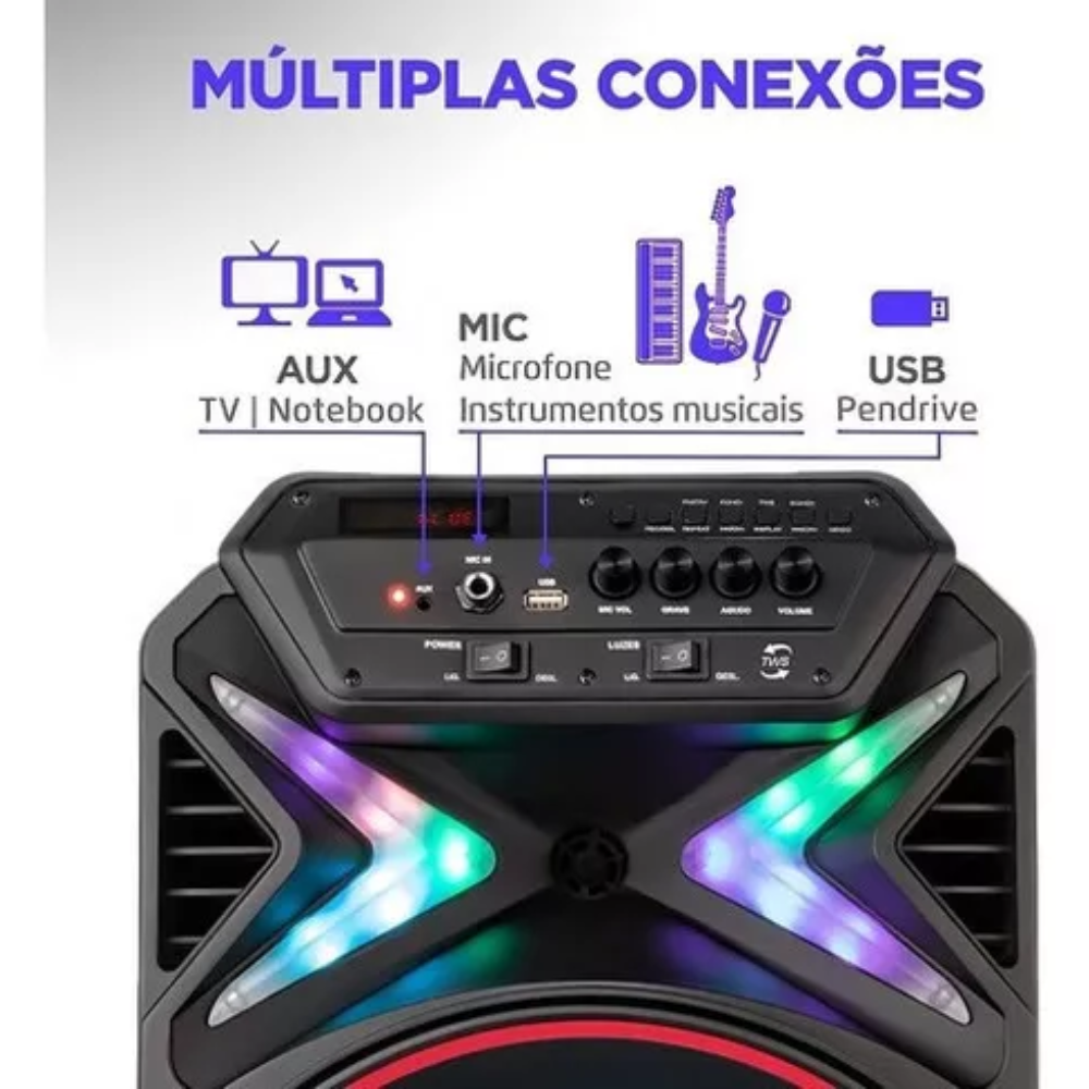 Caixa De Som Amplificada Thunder Mondial Cm400 Bivolt 400w