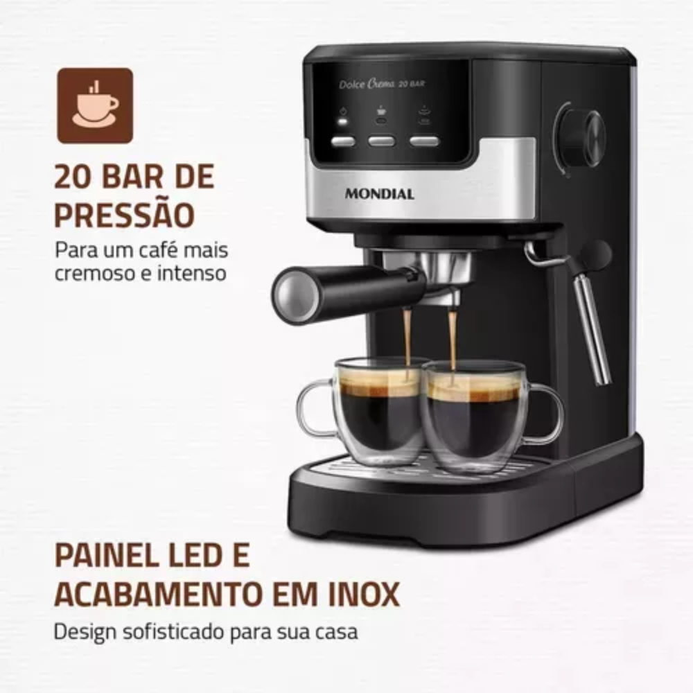 Cafeteira Elétrica Mondial C-20-ec Espresso 20 Bar 1200w