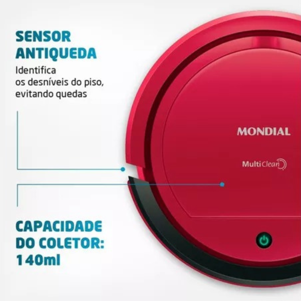 Aspirador De Po Robô Multi Clean Mondial Rb-09 Bivolt 30w