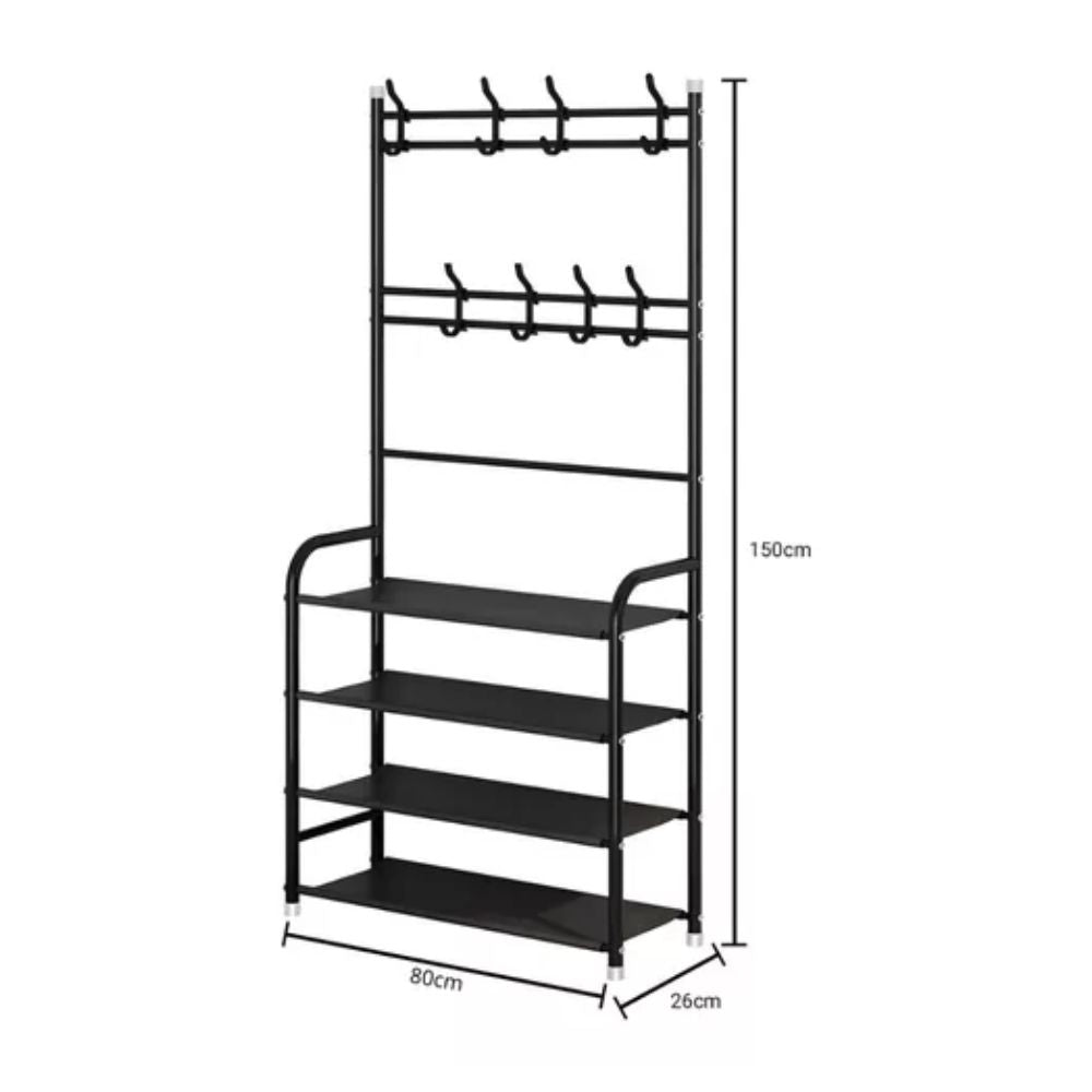 Cabideiro Sapateira Metálica Decoteam 4 Níveis 8 Ganchos