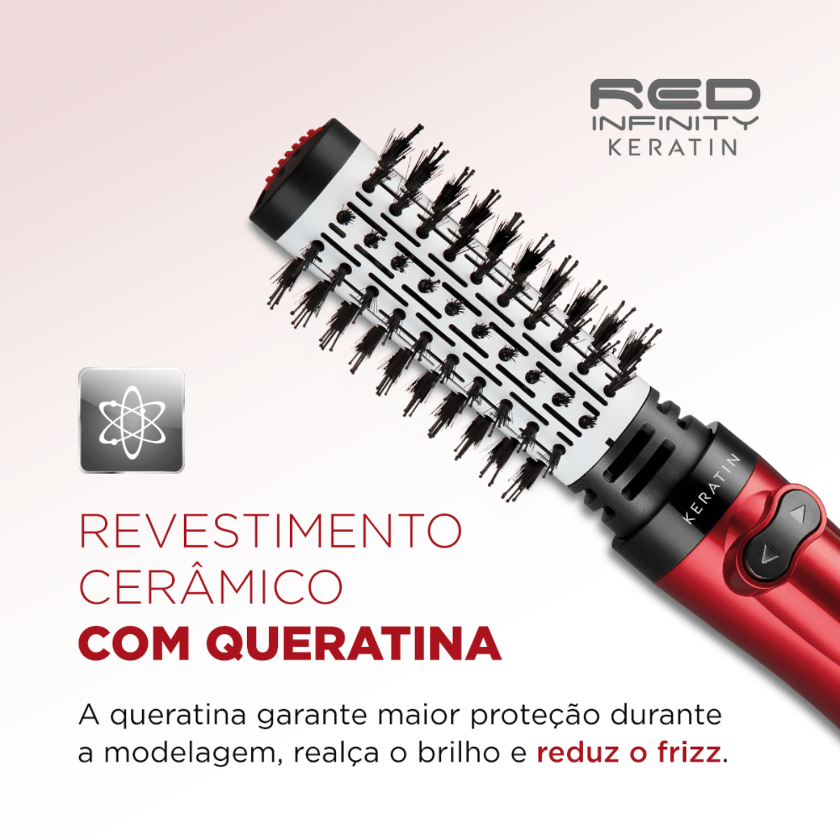 Escova Rotativa Mondial ER-11-KR Red Infinity 1000W 3 em 1