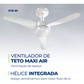 Ventilador De Teto Air Maxi Vte-01 Mondial 3 Pas 125w