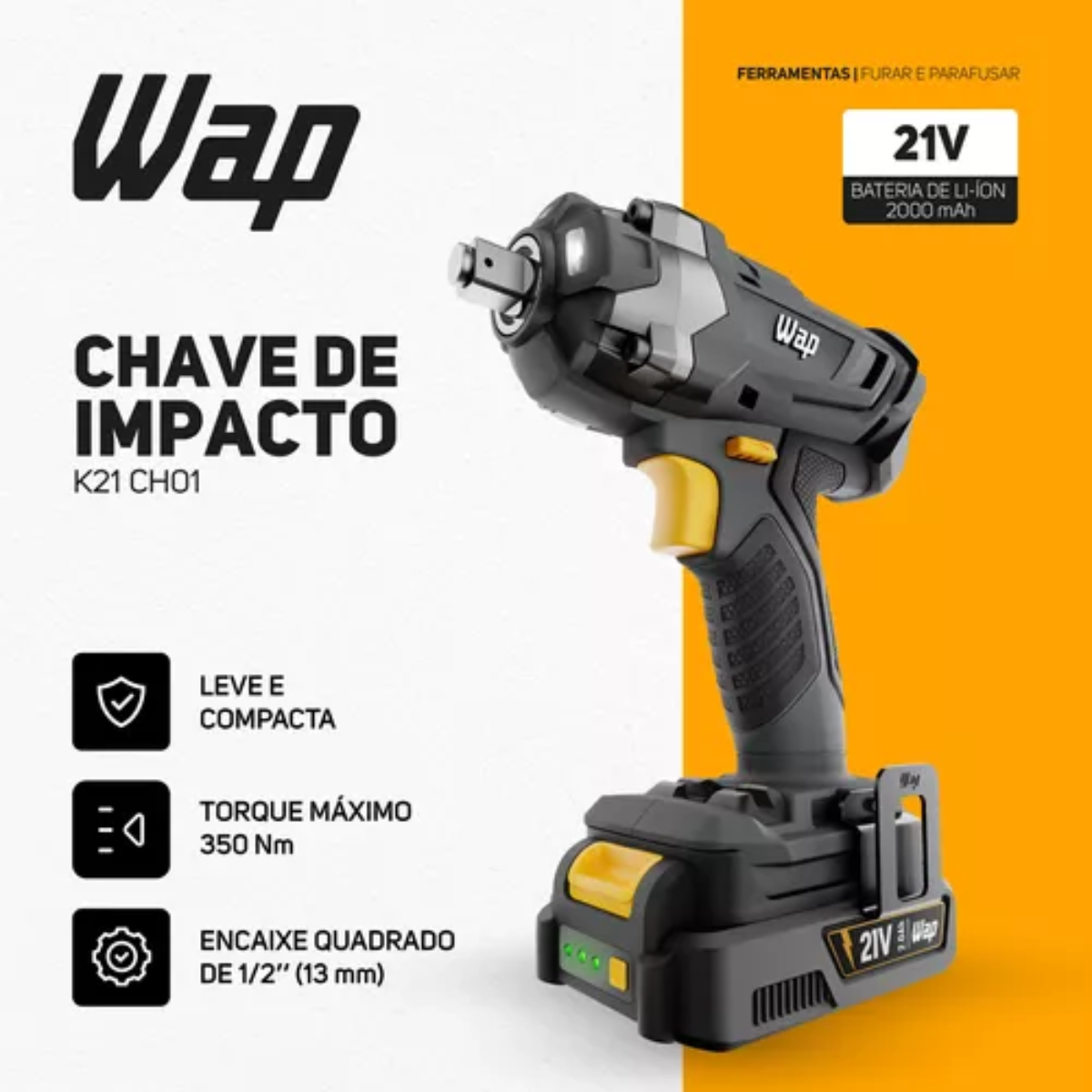 Chave De Impacto Automotivo K21 Ch01 Wap Bivolt Fw009463