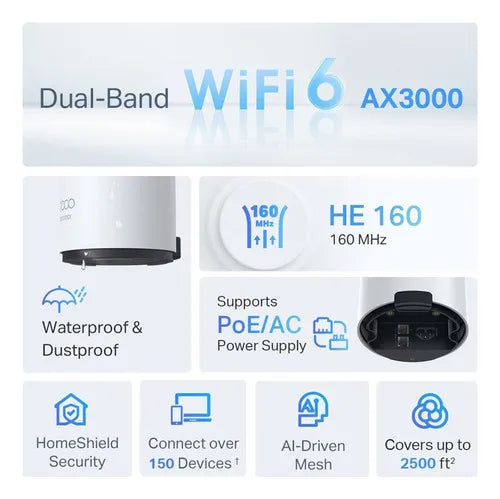 Roteador de Wifi Mesh TP-Link Deco X50 Dual-Band Gigabit