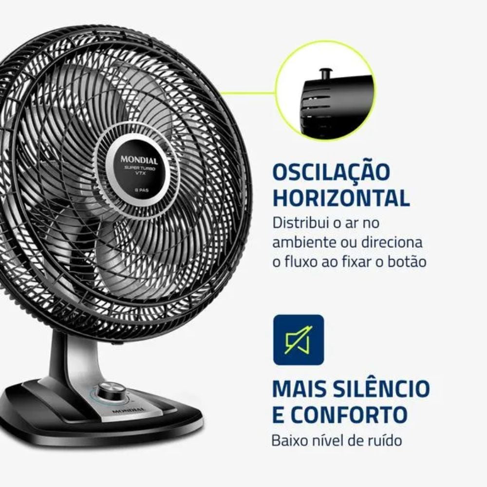 Ventilador De Mesa Mondial 50cm Vtx-50-8p 3 Velocidades 150w