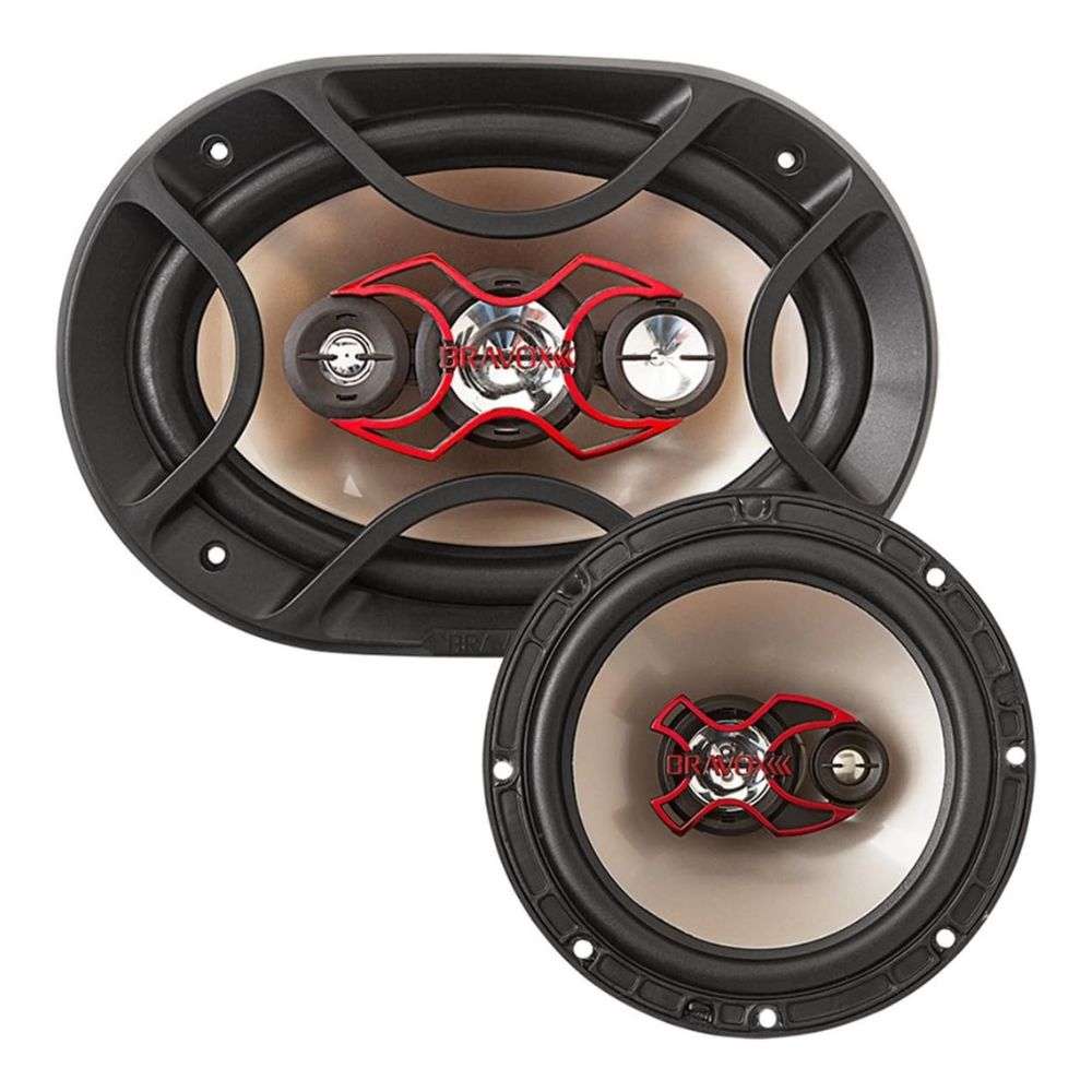 Kit Alto Falante Bravox 6X9 Triaxial 240W RMS 4 Ohms Linha X