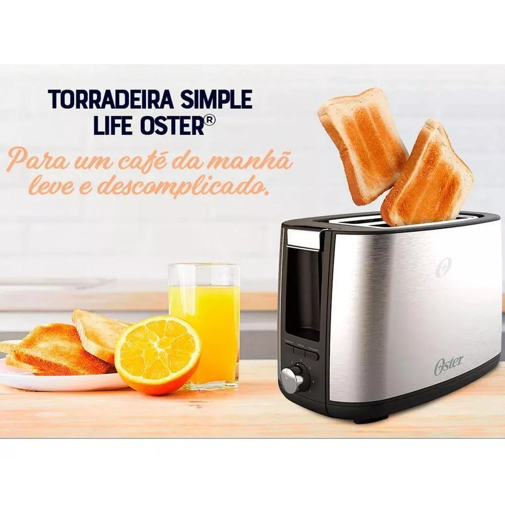 Torradeira Eletrica Simple Life Oster 750w Otor600 Inox