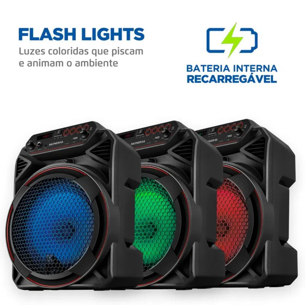 Caixa De Som Amplificada Mondial Cm-150 Bluetooth Bivolt