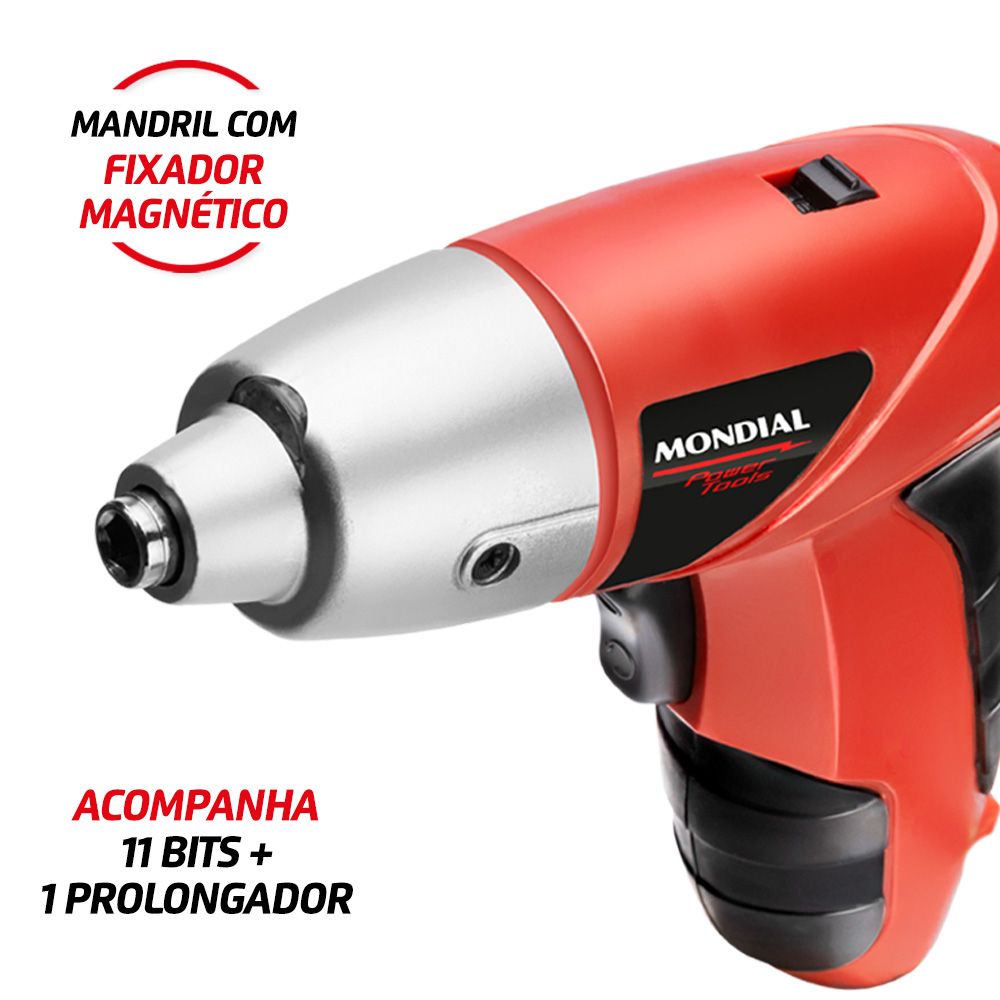 Parafusadeira Mondial Fpf05 Bivolt 4,8v Elétrica 200 Rpm