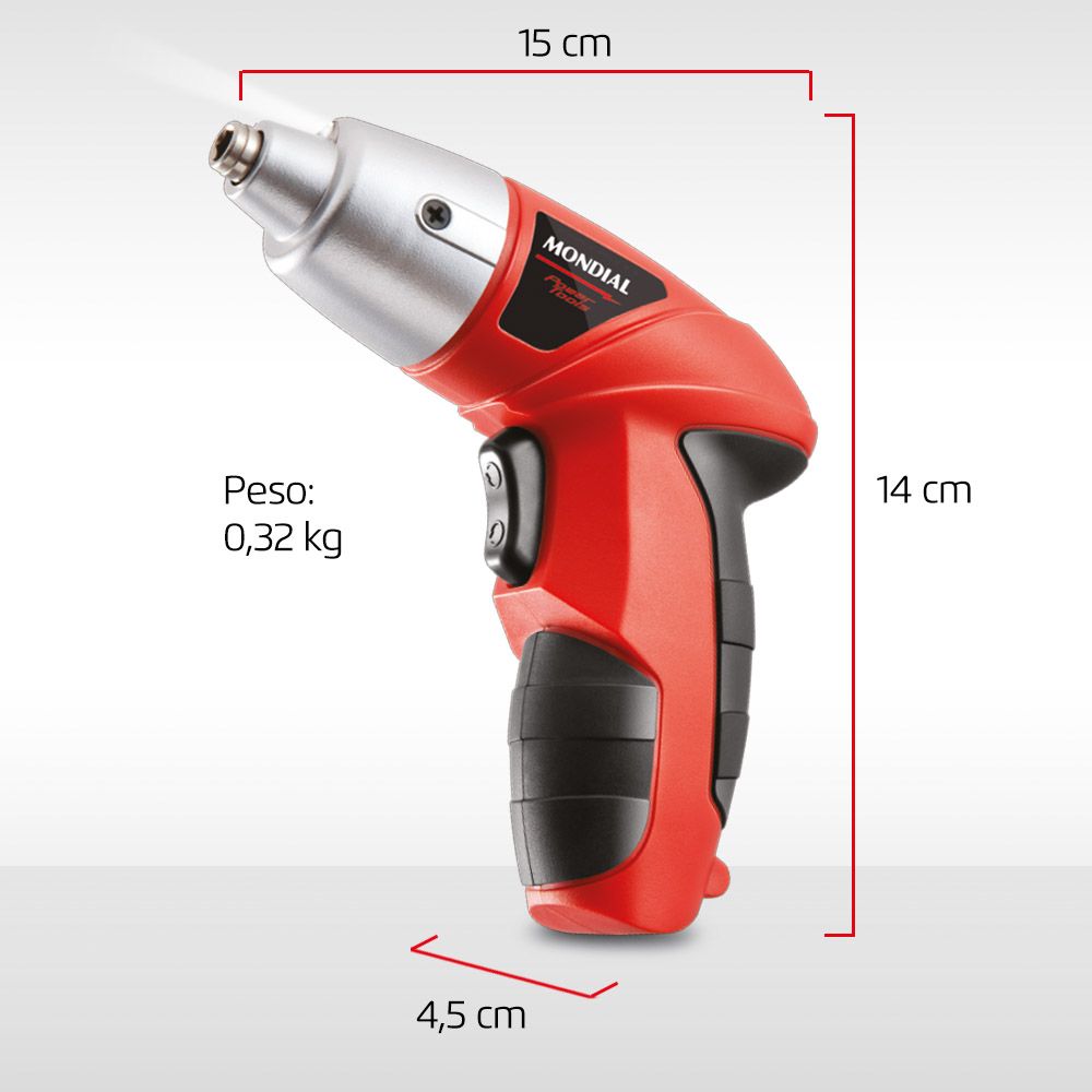 Parafusadeira Mondial Fpf05 Bivolt 4,8v Elétrica 200 Rpm