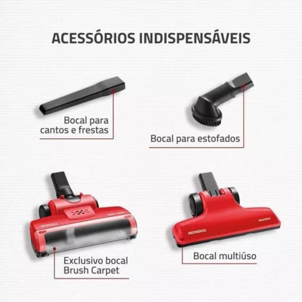 Aspirador De Pó Vertical Mondial Ap-25 Brush Carpet 1200w