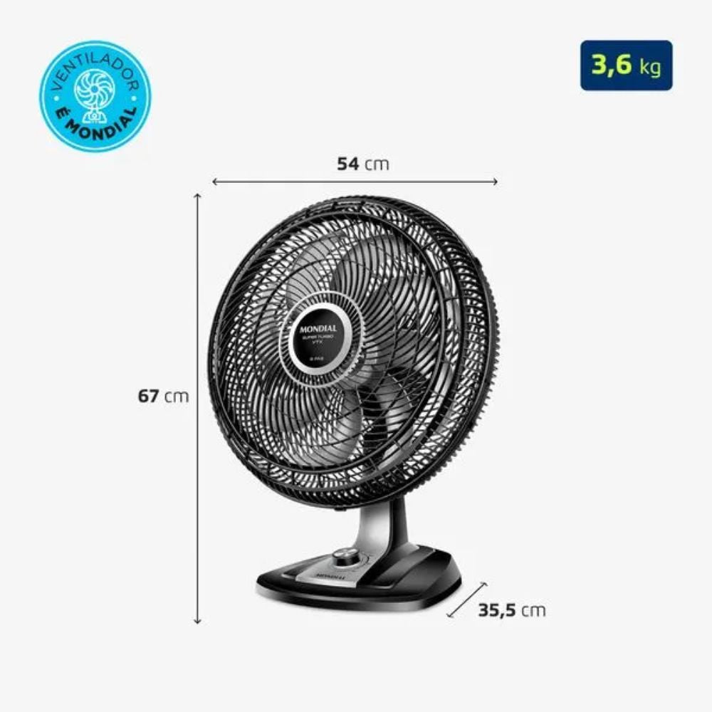 Ventilador De Mesa Mondial 50cm Vtx-50-8p 3 Velocidades 150w