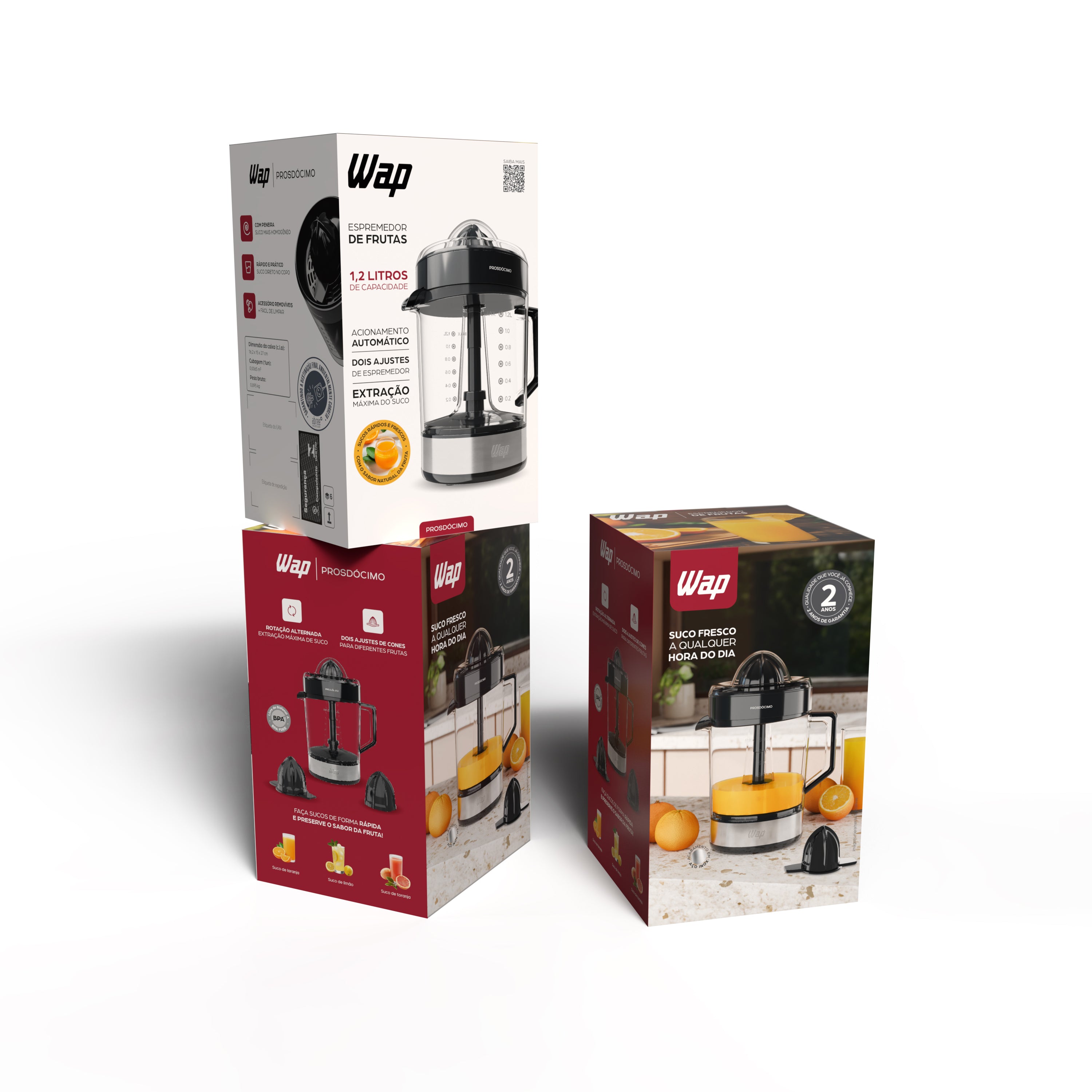 Espremedor Frutas Wap Wj1200 Jarra 1,2L Motor Silencioso 40W