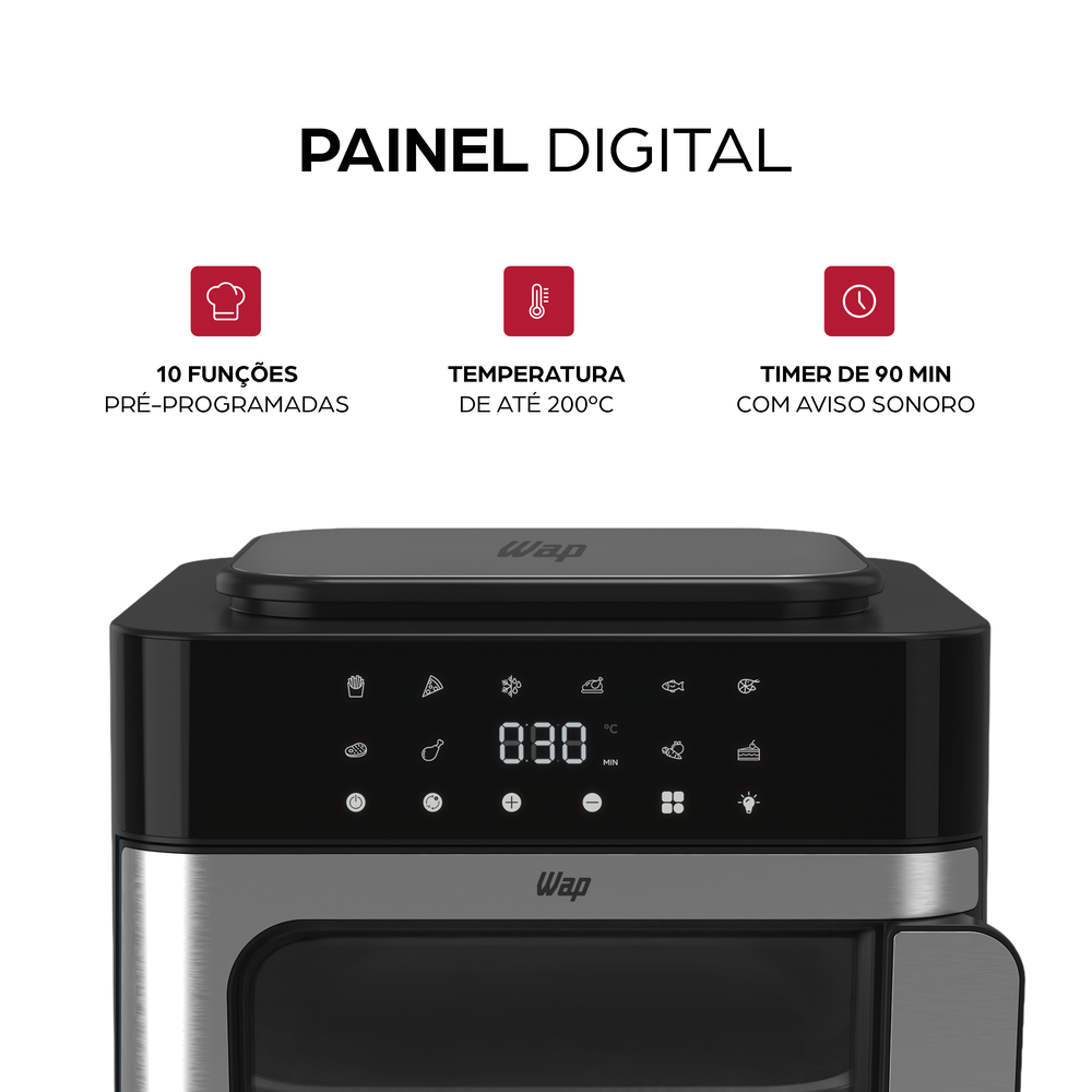 Fritadeira Elétrica Oven Wap WAFC16 16L Painel Digital 1800W
