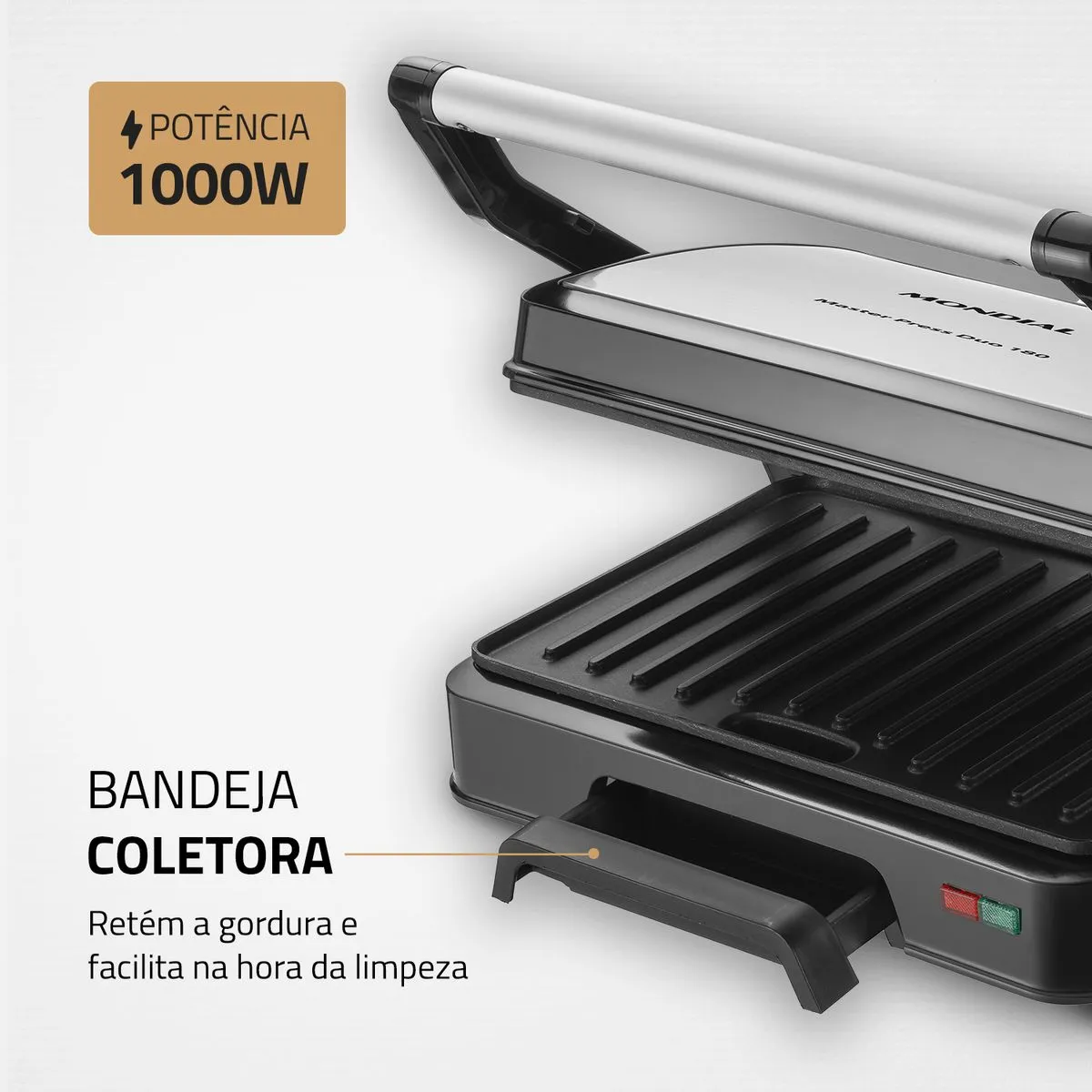 Sanduicheira Press Grill Mondial Pg-01-180 1000w 3 Em 1