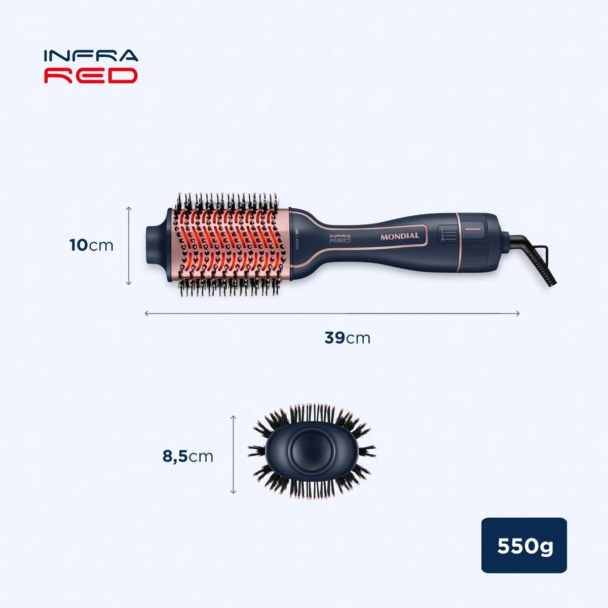 Escova Secadora Mondial Es-01-ir Infrared Bivolt 3 Em 1