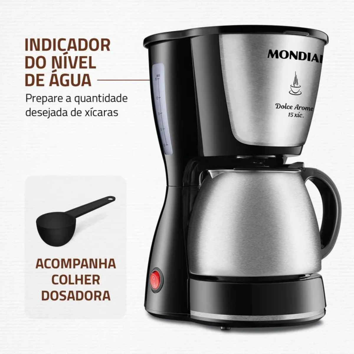 Cafeteira Elétrica Mondial C-34ji-15x Dolce Arome 500w Inox