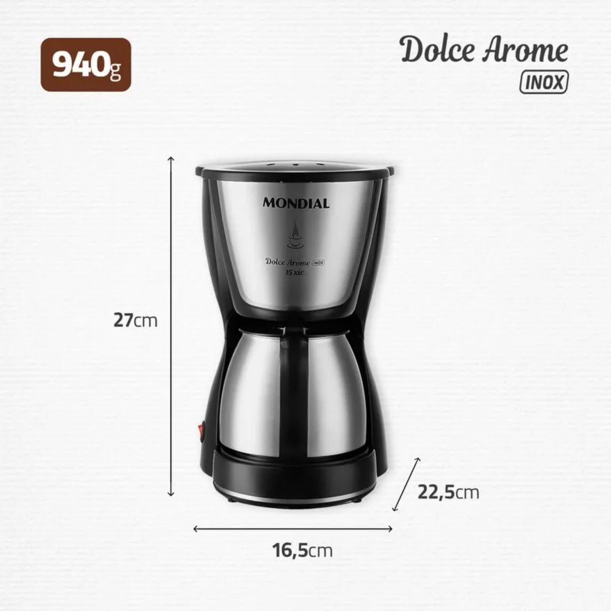 Cafeteira Elétrica Mondial C-34ji-15x Dolce Arome 500w Inox