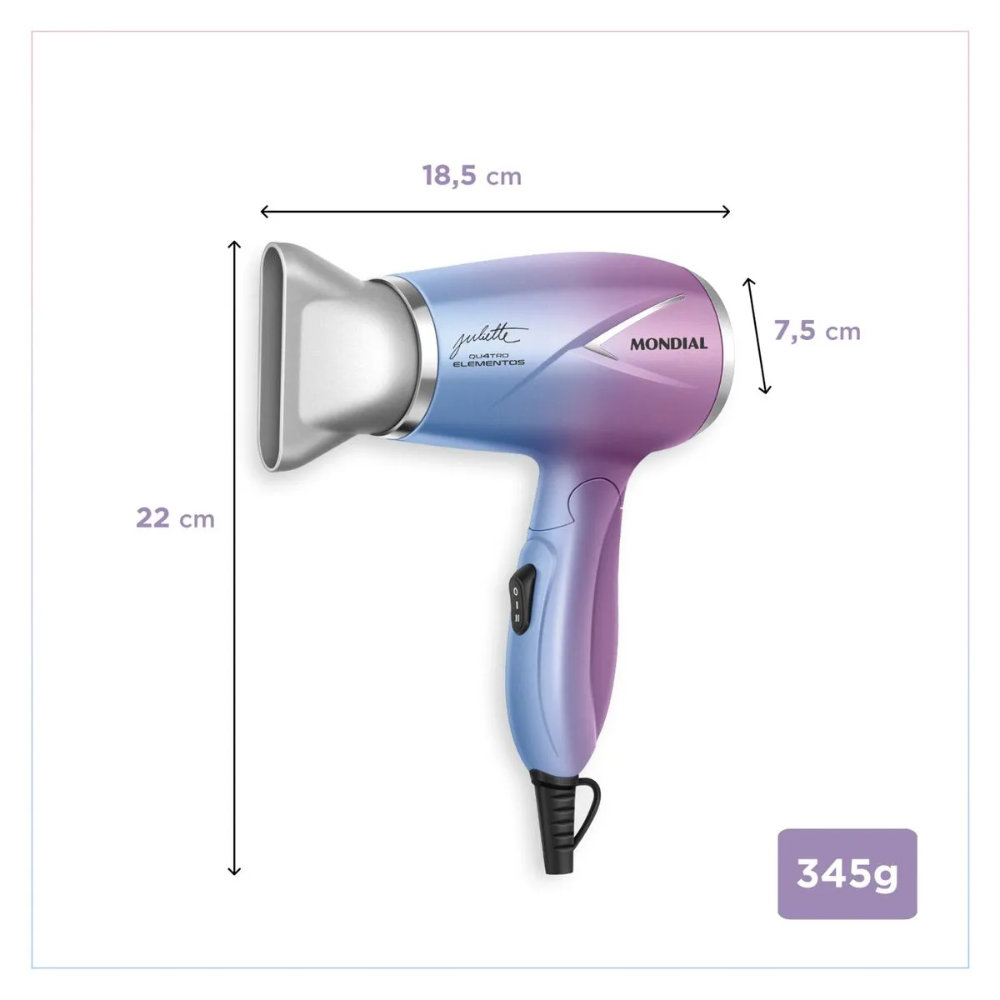 Secador De Cabelo Mondial Sct-ju-03 Bivolt 2 Temperaturas