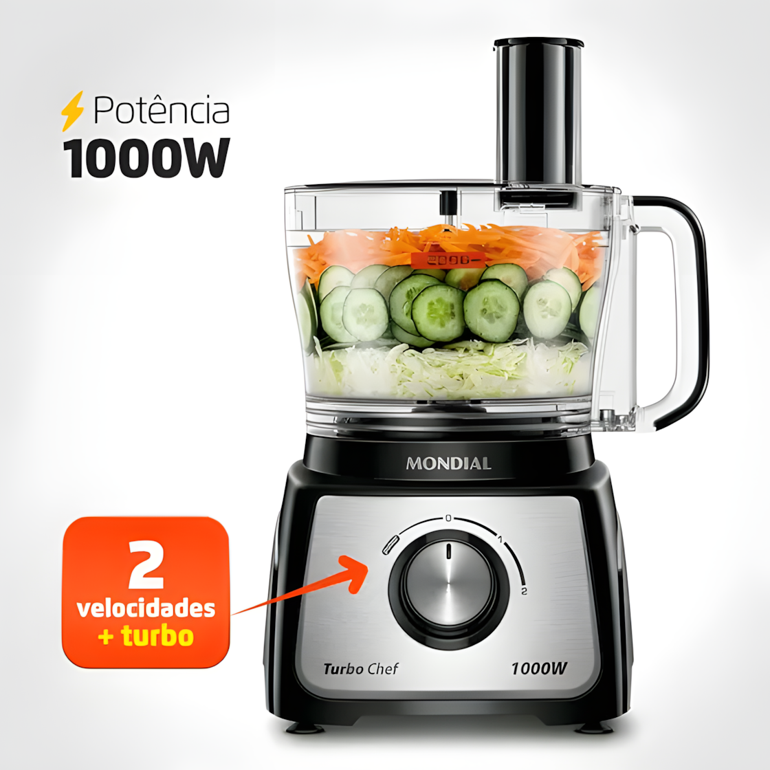 Multiprocessador 5 Em 1 Mondial Turbochef Potência 1000w Loi