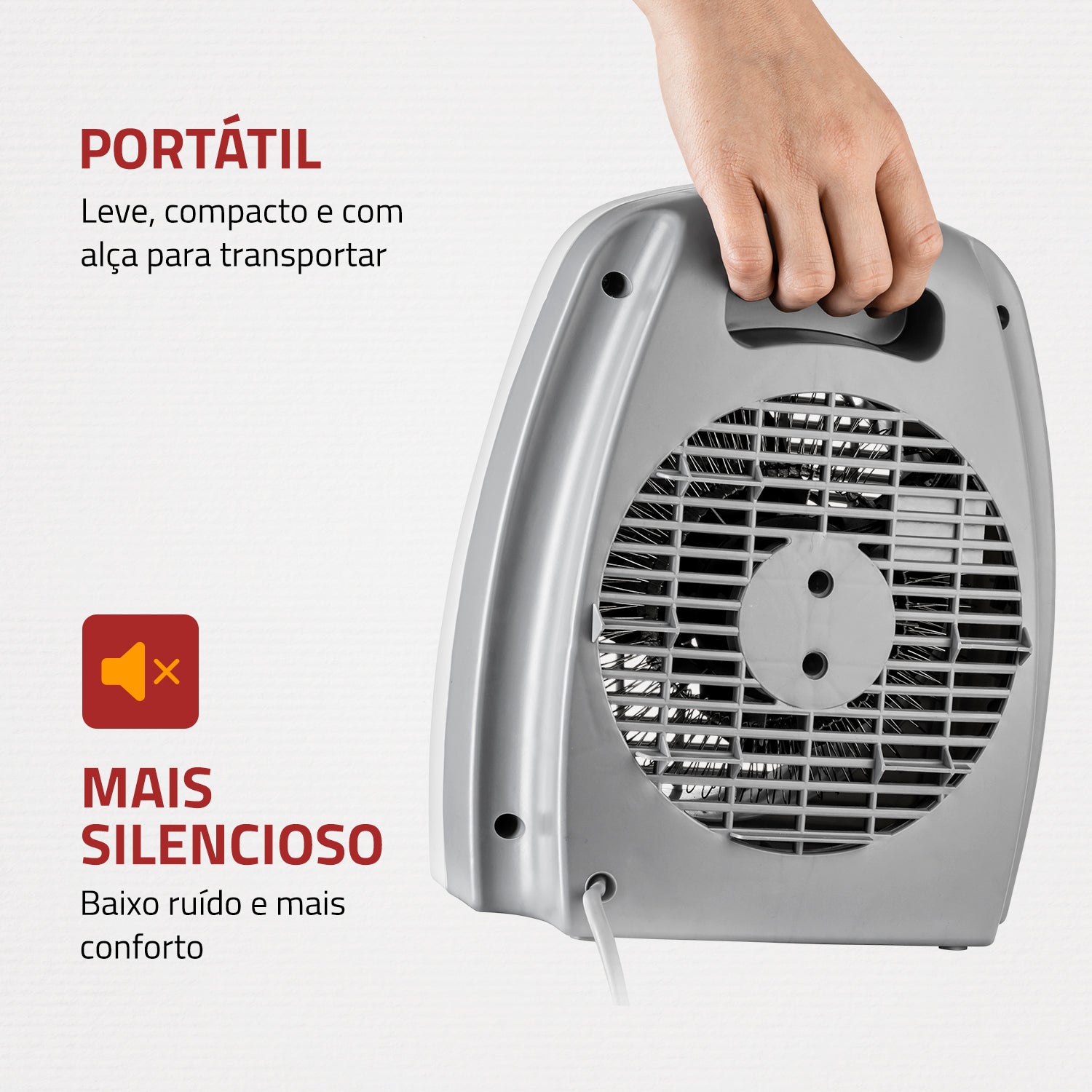 Aquecedor de Ar eletrico Mondial A-08 Termoventilação 1500w 127v