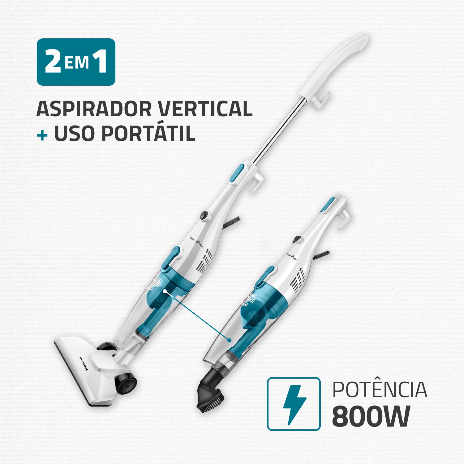 Aspirador de Po vertical Mondial 2 em 1 AP-34-BL Turbo Cycle 110v