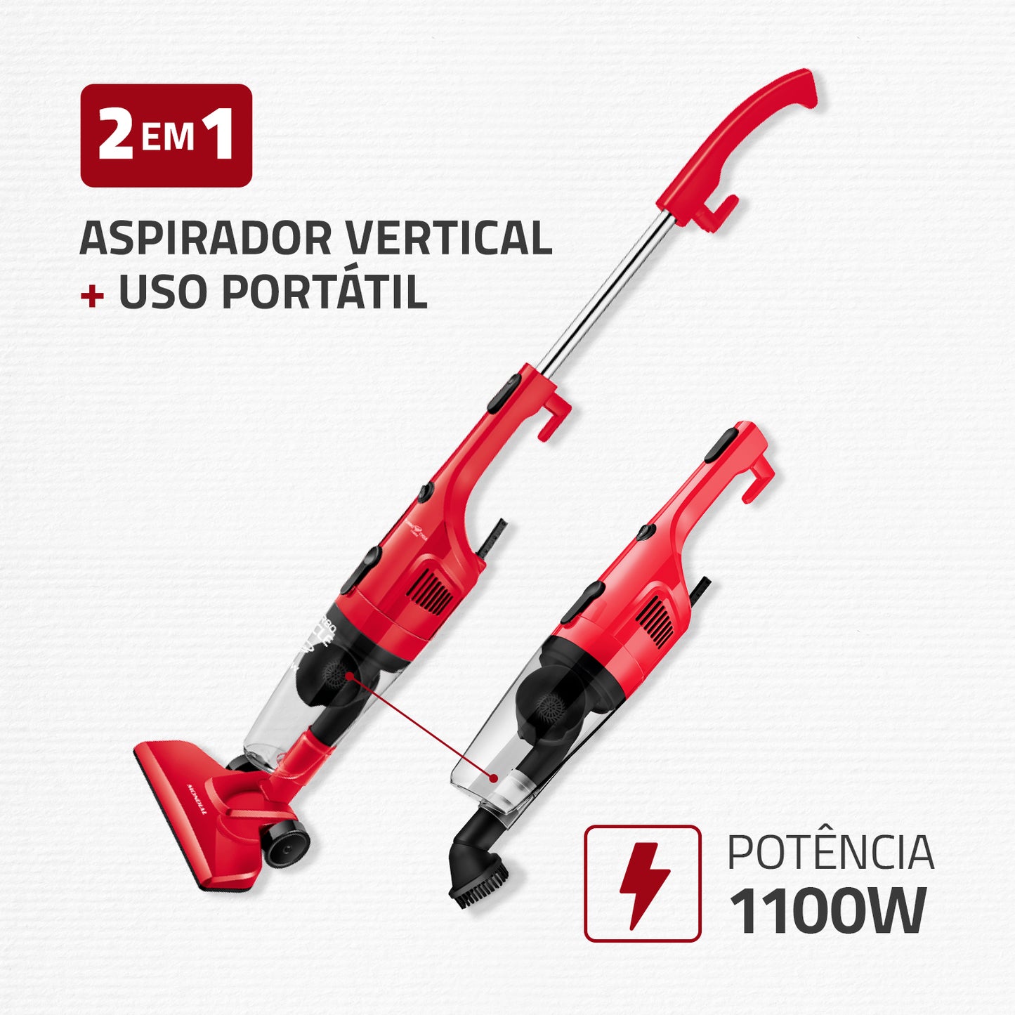 Aspirador De Pó Mondial Pórtatil Vertical AP-36 Turbo Cycle 1100w