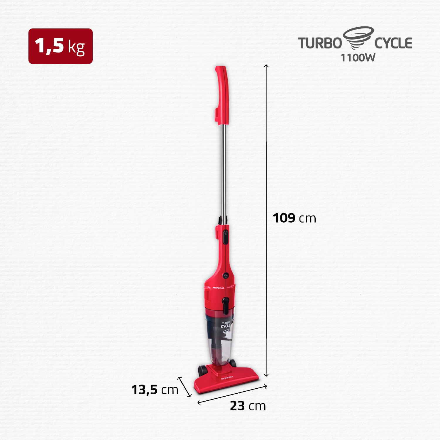 Aspirador De Pó Mondial Pórtatil Vertical AP-36 Turbo Cycle 1100w