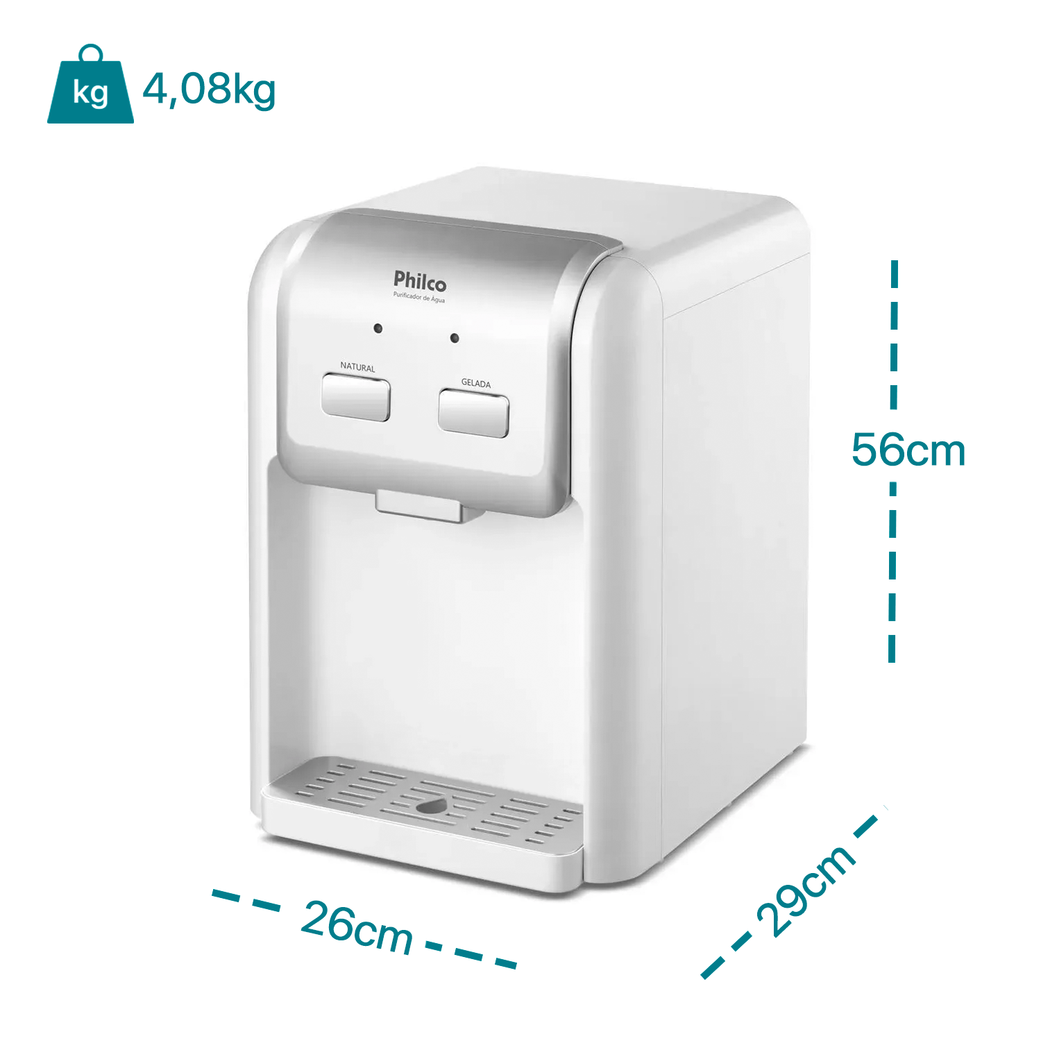 Purificador de Água Philco Ppu11 Bivolt Gelada Natural 70W