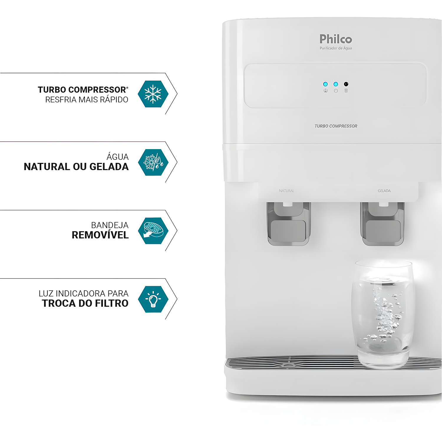 Purificador Philco PPU50A Água Gelada Natural 130W