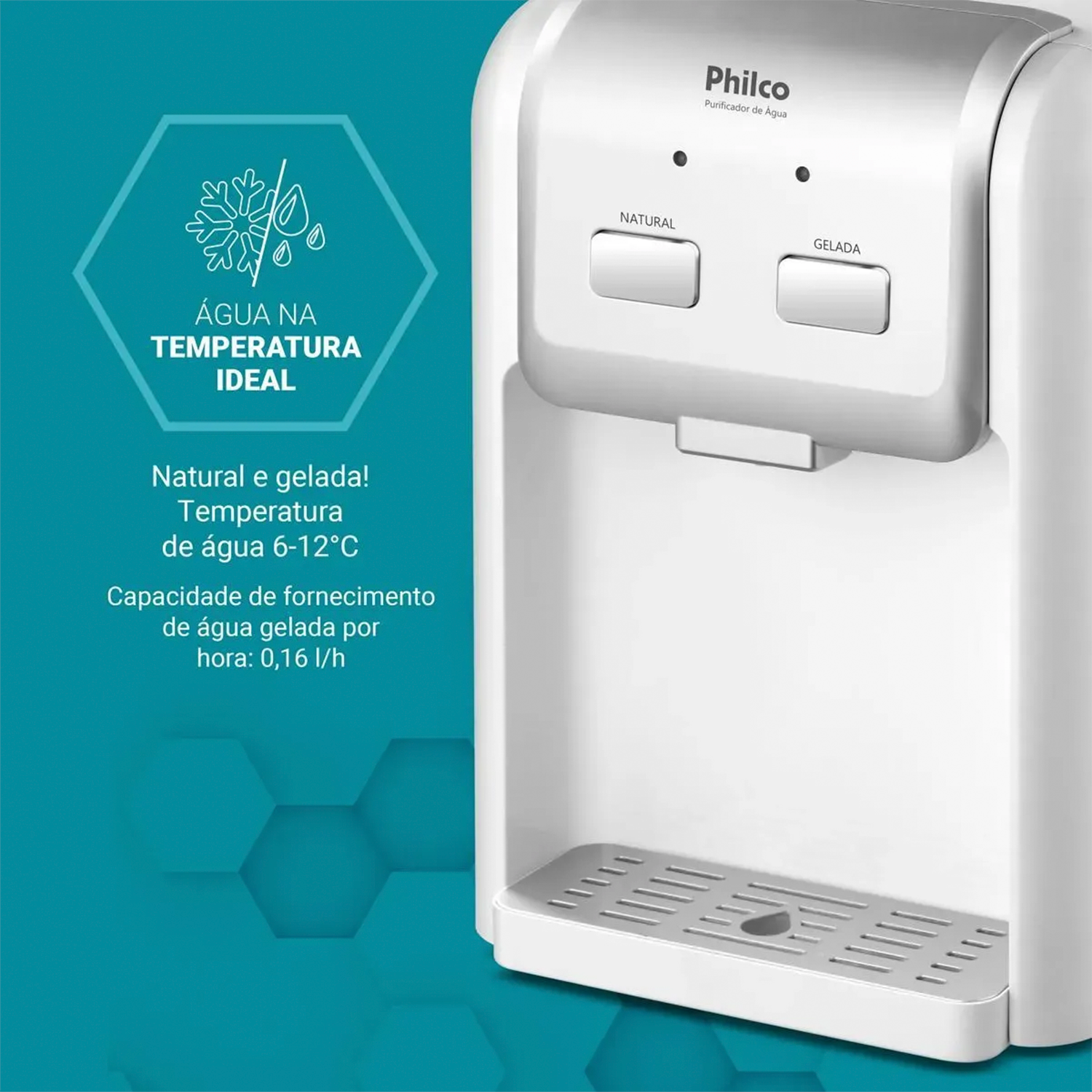 Purificador de Água Philco Ppu11 Bivolt Gelada Natural 70W