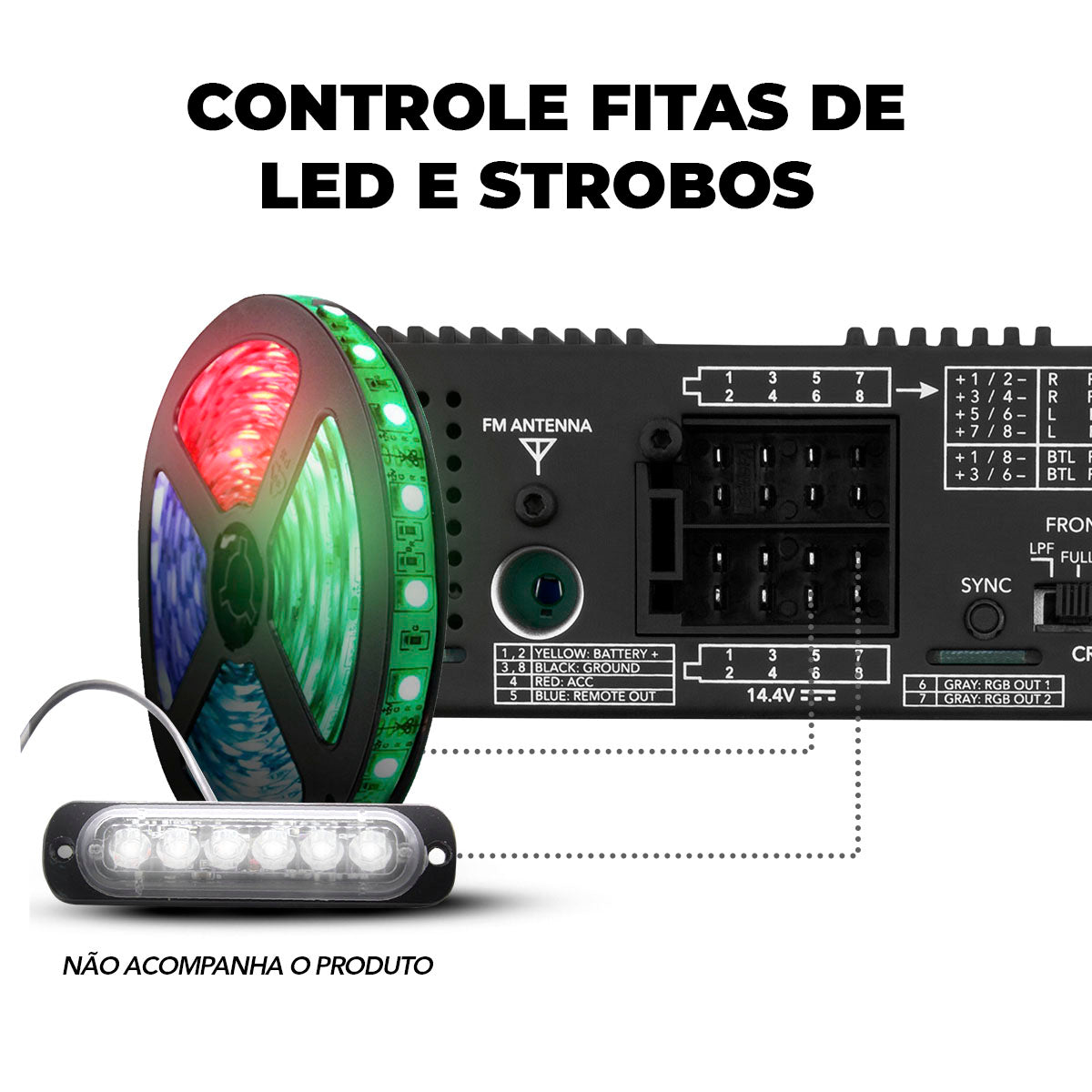 Rádio Processador de Áudio Taramps Amplayer G2 RGB 4 Canais