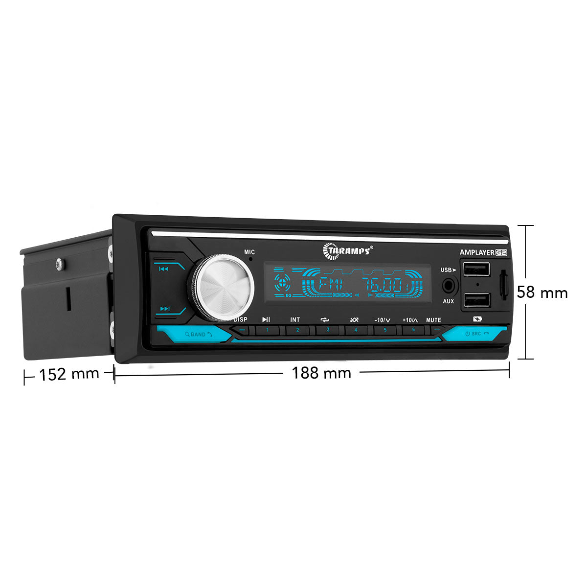 Rádio Processador de Áudio Taramps Amplayer G2 RGB 4 Canais
