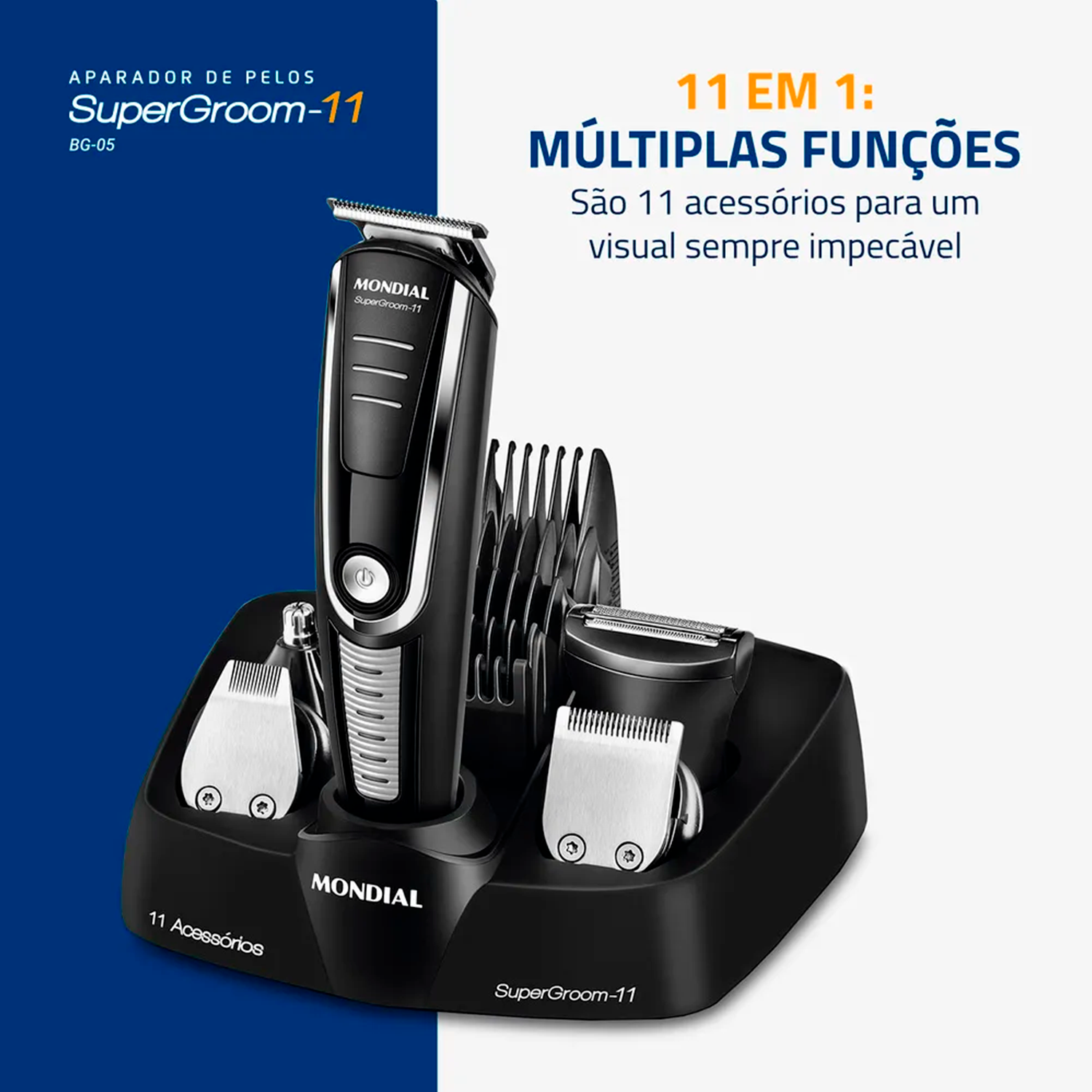 Aparador De Pelos Mondial Super Groom 11 Bg-05 Bivolt