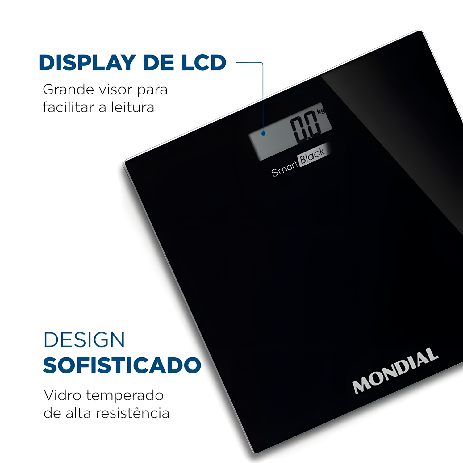 Balança Digital LCD Mondial Smart Black BL-05 3V até 150Kg