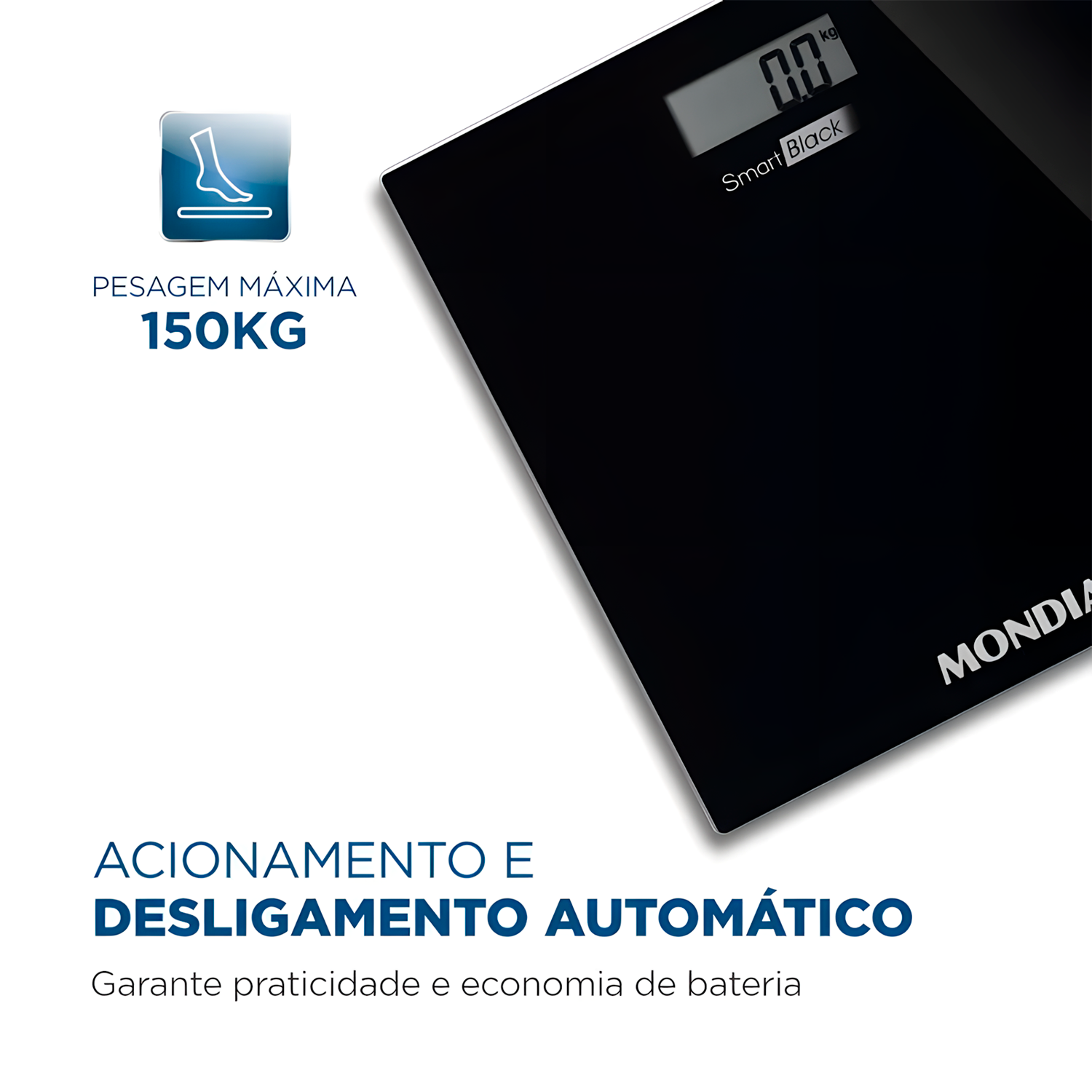 Balança Digital LCD Mondial Smart Black BL-05 3V até 150Kg