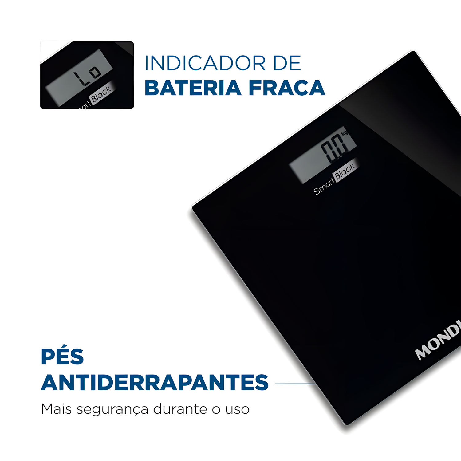 Balança Digital LCD Mondial Smart Black BL-05 3V até 150Kg