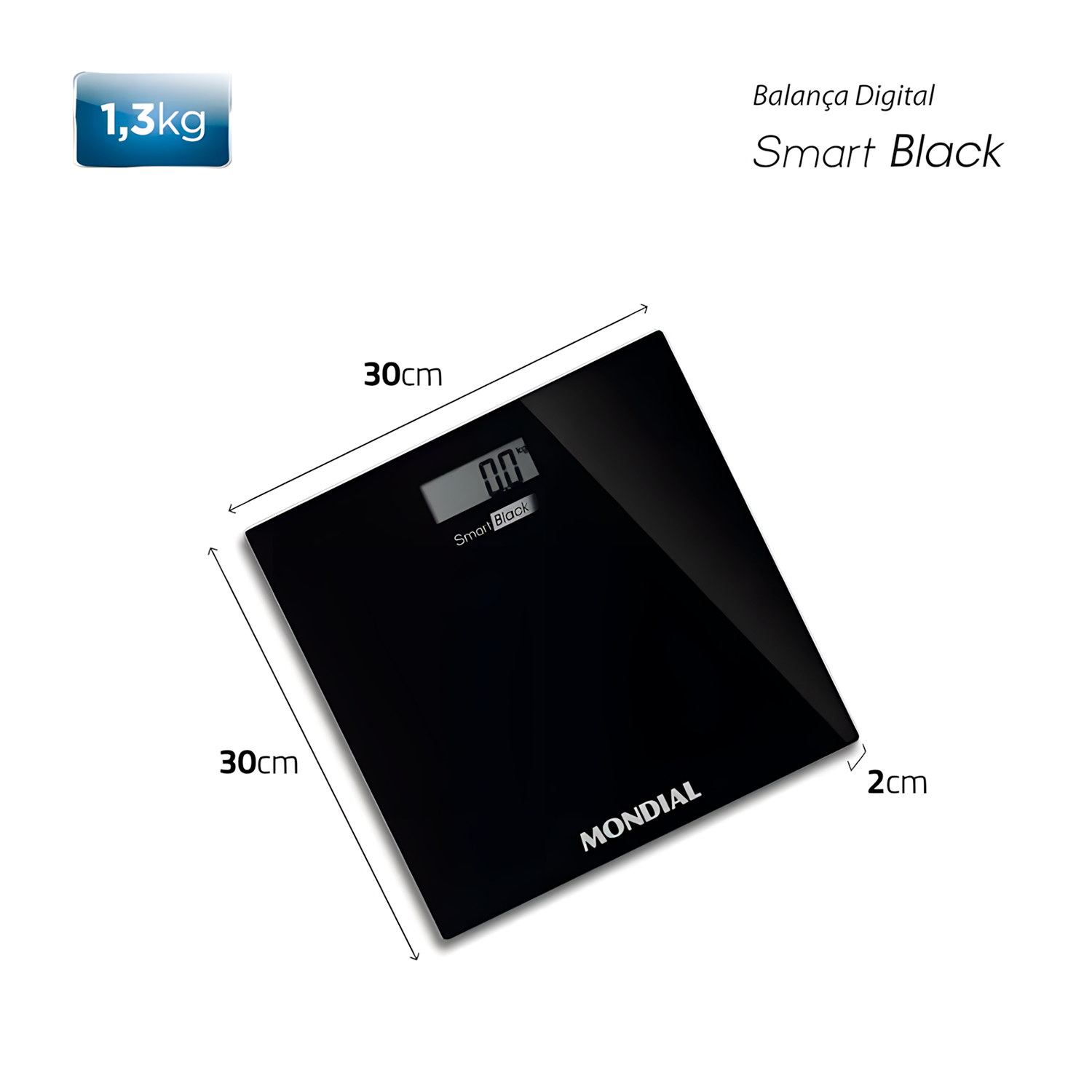 Balança Digital LCD Mondial Smart Black BL-05 3V até 150Kg