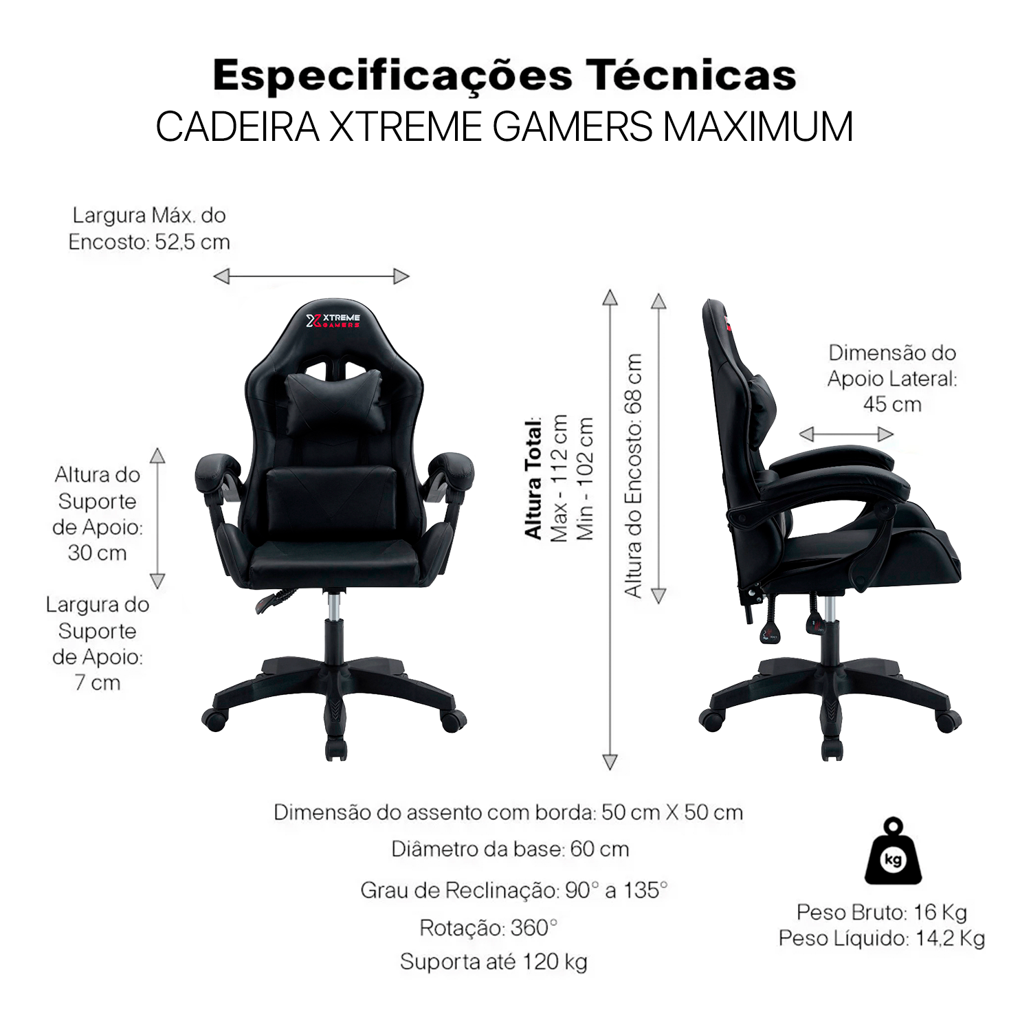 Cadeira Gamer Conthey Xtreme Maximum Ergonômica Reclinável