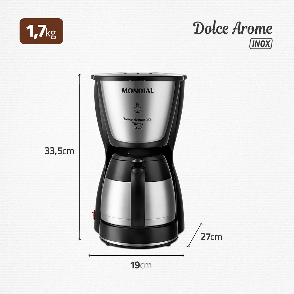 Cafeteira Elétrica Dolce Arome Mondial C-33jt-24x Inox