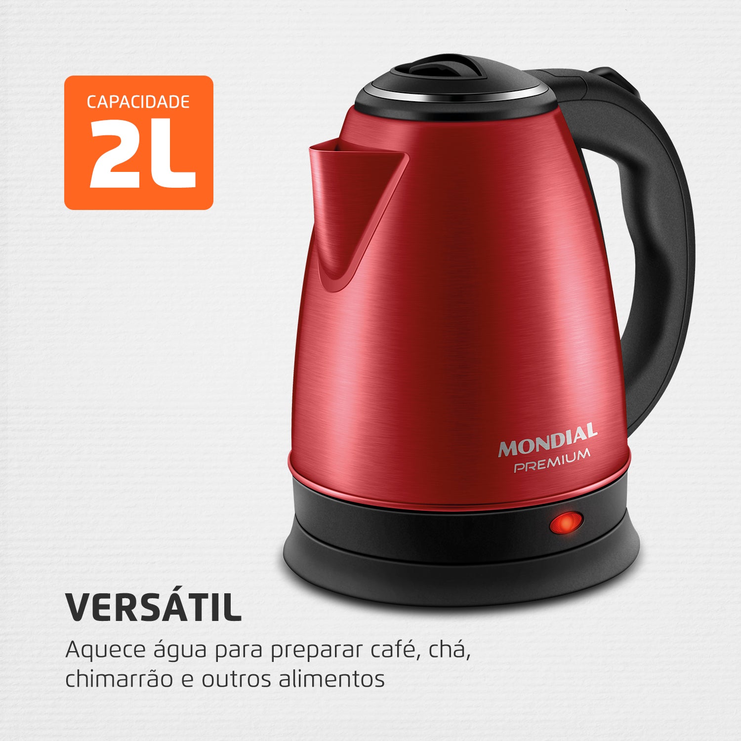 Chaleira Eletrica Mondial 110v 2 Litros 1200w Pratic Inox Ce-06r