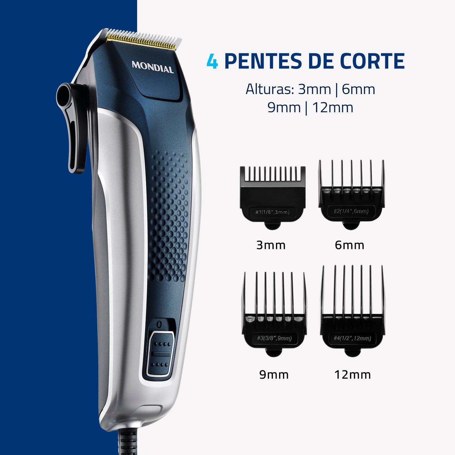 Cortador De Cabelo Mondial Cr-09m Titanium Power Com Maleta